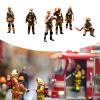 1/64 Firefighter Figures Realistic Diorama Action Figures Tiny People Model for Photography Props Micro Landscapes Diorama, Style C view 3