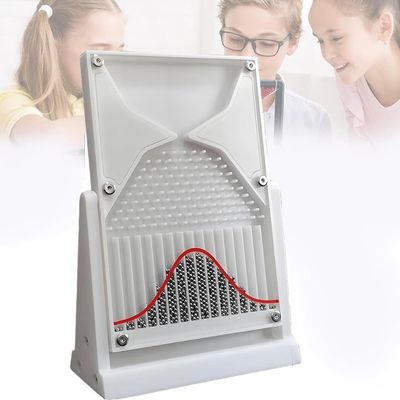 12 * 18cm Desk Galton Board, Galton Board Experiment Model with Bell Curve, Effective Statistical Law Demonstration, Random Distribution, Inspire Curiosity, for Physical School Teaching (White)
