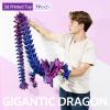 Meet Gladness 793D Printed Dragon Large 3D Dragon-Bigger Fidget Toy Gift for Kids, Boys, Girls & Adults,Cool Giant Crystal 3-D Printed Animals Desk DecorEaster Basket EssentialsRed Blue view 4