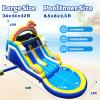 24FT(L) Commercial Grade Water Slide for Adults, (Double Slides) (Heavy Duty Full PVC) (Big Water Pool), (1100w UL Blower), Inflatable Waterslide for Backyard, Outdoor Blow up Park view 2