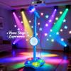 Karaoke Machine Toy with Light, Kids Karaoke Microphone with Stand, Adjustable Stand, Built-in Music, Colorful Lights, and Echo Effects, Birthday for Girls Boys (Blue) view 2