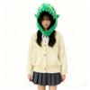 3D Plush Dinosaur Skeleton Costume,Green Dinosaur T-Rex Helmet Costume with Spine Extension,Dino Lover Gift Idea (46.4") view 4