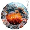 10-Inch Metal Wind Spinner Orange Sea Anemone 3D Marine Life Wind Spinner, Unique Metal Hanging Kinetic Wind Sculpture Ornament Gifts for Women Yard Art Garden Patio Lawn Indoor Outdoor Decor view 1