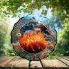 10-Inch Metal Wind Spinner Orange Sea Anemone 3D Marine Life Wind Spinner, Unique Metal Hanging Kinetic Wind Sculpture Ornament Gifts for Women Yard Art Garden Patio Lawn Indoor Outdoor Decor view 2