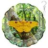 10-Inch Metal Wind Spinner Yellow Moth 3D Insect Wind Spinner, Unique Metal Hanging Kinetic Wind Sculpture Ornament Gifts for Women Yard Art Garden Patio Lawn Indoor Outdoor Decor view 1