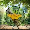 10-Inch Metal Wind Spinner Yellow Moth 3D Insect Wind Spinner, Unique Metal Hanging Kinetic Wind Sculpture Ornament Gifts for Women Yard Art Garden Patio Lawn Indoor Outdoor Decor view 2