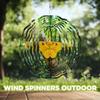 10-Inch Metal Wind Spinner Yellow Moth 3D Insect Wind Spinner, Unique Metal Hanging Kinetic Wind Sculpture Ornament Gifts for Women Yard Art Garden Patio Lawn Indoor Outdoor Decor view 4