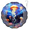 10-Inch Metal Wind Spinner Glowing Jellyfish 3D Marine Life Wind Spinner, Unique Metal Hanging Kinetic Wind Sculpture Ornament Gifts for Women Yard Art Garden Patio Lawn Indoor Outdoor Decor view 1