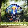 10-Inch Metal Wind Spinner Glowing Jellyfish 3D Marine Life Wind Spinner, Unique Metal Hanging Kinetic Wind Sculpture Ornament Gifts for Women Yard Art Garden Patio Lawn Indoor Outdoor Decor view 4