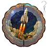10-Inch Metal Wind Spinner Rocket Launching Upward 3D Landscape Wind Spinner, Unique Metal Hanging Kinetic Wind Sculpture Ornament Yard Art Garden Patio Lawn Indoor Outdoor Decor (1) view 1