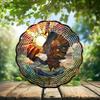 10-Inch Metal Wind Spinner Bald Eagle Flying in Sun 3D Bird Wind Spinner, Unique Metal Hanging Kinetic Wind Sculpture Ornament Gifts for Women Yard Art Garden Patio Lawn Indoor Outdoor Decor view 2