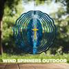 10-Inch Metal Wind Spinner Propeller Plane Upon Ocean 3D Landscape Wind Spinner, Unique Metal Hanging Kinetic Wind Sculpture Ornament Yard Art Garden Patio Lawn Indoor Outdoor Decor (2) view 4