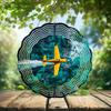 10-Inch Metal Wind Spinner Propeller Plane Upon Ocean 3D Landscape Wind Spinner, Unique Metal Hanging Kinetic Wind Sculpture Ornament Yard Art Garden Patio Lawn Indoor Outdoor Decor (1) view 2
