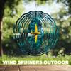 10-Inch Metal Wind Spinner Propeller Plane Upon Ocean 3D Landscape Wind Spinner, Unique Metal Hanging Kinetic Wind Sculpture Ornament Yard Art Garden Patio Lawn Indoor Outdoor Decor (1) view 4