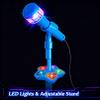Karaoke Machine Toy with Light, Kids Karaoke Microphone with Stand, Adjustable Stand, Built-in Music, Colorful Lights, and Echo Effects, Birthday for Girls Boys (Black) view 3