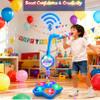 Karaoke Machine Toy with Light, Kids Karaoke Microphone with Stand, Adjustable Stand, Built-in Music, Colorful Lights, and Echo Effects, Birthday for Girls Boys (Black) view 4