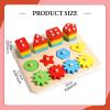 DYNWAVE Wooden Sorting Stacking Toy Learning Activities,Sturdy,Educational,Shape Sorter Toy for Children 1-3 Year Old, 3 in 1 view 3