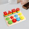 DYNWAVE Wooden Sorting Stacking Toy Learning Activities,Sturdy,Educational,Shape Sorter Toy for Children 1-3 Year Old, 3 in 1 view 4