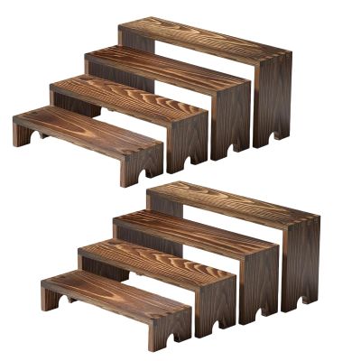 Adrosstoller 3. 8PCS Tiered Wood Display Stands For Miniature Multi-Level Desktop Organizers With Decorative Storage Shelves Minimalist Figure Storage Rack