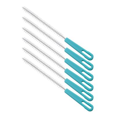Abaodam 6pcs Stainless Steel Straw Bristle Brush with Hanging Bendable Long Tube Cleaner for Lotus Feeding Bottles Narrow Kitchen Utensils and Easy Storage