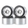 4Pcs Aluminum 2.2" Beadlock Wheel Rims Hubs for 1/10 RC Crawler Car Wheels Tires Axial SCX10 TRX4 TRX6 CC01 D90 D110 confident(Silver Black) view 1