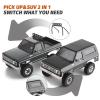 FCX24 FMS 1/24 K5 Chevy Blazer RC Crawler Officially Licensed, Mini RC Car Pick Up Truck & SUV 2 in 1, 4WD 8km/h 2 Speeds Switch, Off-Road RC Model with LED Lights for Adults (Black) view 2