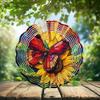 10-Inch Metal Wind Spinner Butterfly on Sunflowers 3D Insect Wind Spinner, Unique Metal Hanging Kinetic Wind Sculpture Ornament Gifts for Women Yard Art Garden Patio Lawn Indoor Outdoor Decor view 2