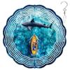10-Inch Metal Wind Spinner Shark and Boat 3D Marine Life Wind Spinner, Unique Metal Hanging Kinetic Wind Sculpture Ornament Gifts for Women Yard Art Garden Patio Lawn Indoor Outdoor Decor (2) view 1