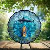 10-Inch Metal Wind Spinner Shark and Boat 3D Marine Life Wind Spinner, Unique Metal Hanging Kinetic Wind Sculpture Ornament Gifts for Women Yard Art Garden Patio Lawn Indoor Outdoor Decor (2) view 2