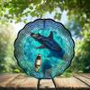 10-Inch Metal Wind Spinner Shark and Boat 3D Marine Life Wind Spinner, Unique Metal Hanging Kinetic Wind Sculpture Ornament Gifts for Women Yard Art Garden Patio Lawn Indoor Outdoor Decor (1) view 2