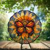 10-Inch Metal Wind Spinner Monarch Butterfly 3D Insect Wind Spinner, Unique Metal Hanging Kinetic Wind Sculpture Ornament Gifts for Women Yard Art Garden Patio Lawn Indoor Outdoor Decor view 2