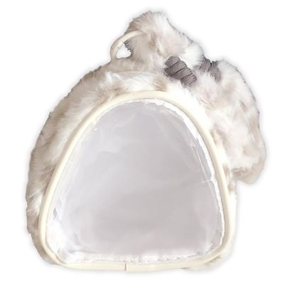 Fluffy Leopard Pattern Pain Pouch, 4.7 x 4.1 x 2.0 inches (12 x 10.5 x 5 cm), Beige
