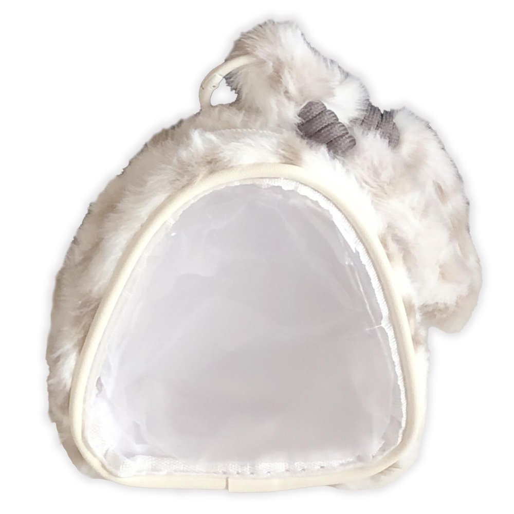 Fluffy Leopard Pattern Pain Pouch, 4.7 x 4.1 x 2.0 inches (12 x 10.5 x 5 cm), Beige