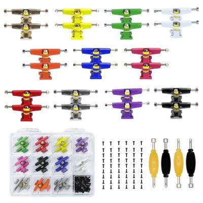 DisplayMore 176PCS Mini Finger Skateboard DIY Accessories Case-22PCS Fingerboard Multicolors Trucks,100Pcs Screws,50Pcs Nuts,4Pcs Spanner Tool,Fingerboard Parts Kit