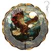 10-Inch Metal Wind Spinner Bald Eagle Fly with Glowing Moon 3D Bird Wind Spinner, Unique Metal Hanging Kinetic Wind Sculpture Ornament Gifts for Women Yard Art Garden Patio Lawn Indoor Outdoor Decor view 1