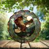 10-Inch Metal Wind Spinner Bald Eagle Fly with Glowing Moon 3D Bird Wind Spinner, Unique Metal Hanging Kinetic Wind Sculpture Ornament Gifts for Women Yard Art Garden Patio Lawn Indoor Outdoor Decor view 2