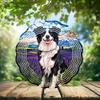 10-Inch Metal Wind Spinner Border Collie in Lavender Field 3D Dog Wind Spinner, Unique Metal Hanging Kinetic Wind Sculpture Ornament Yard Art Garden Patio Lawn Indoor Outdoor Decor (2) view 2