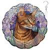 10-Inch Metal Wind Spinner Tabby Cat and Purple Irises 3D Pet Wind Spinner, Unique Metal Hanging Kinetic Wind Sculpture Ornament Gifts for Women Yard Art Garden Patio Lawn Indoor Outdoor Decor (2) view 1