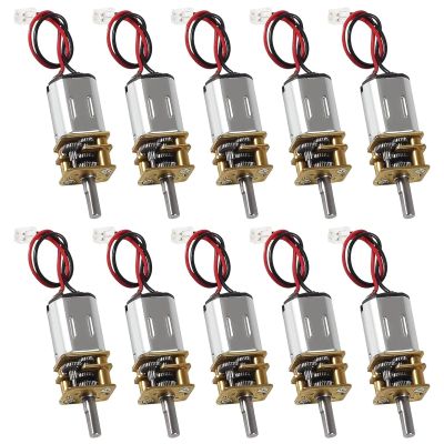 10pcs DC 3V-6V Mini N20 Gear Motor Slow Speed Full Metal Gearbox with Terminal for Smart Car DIY RC Toys