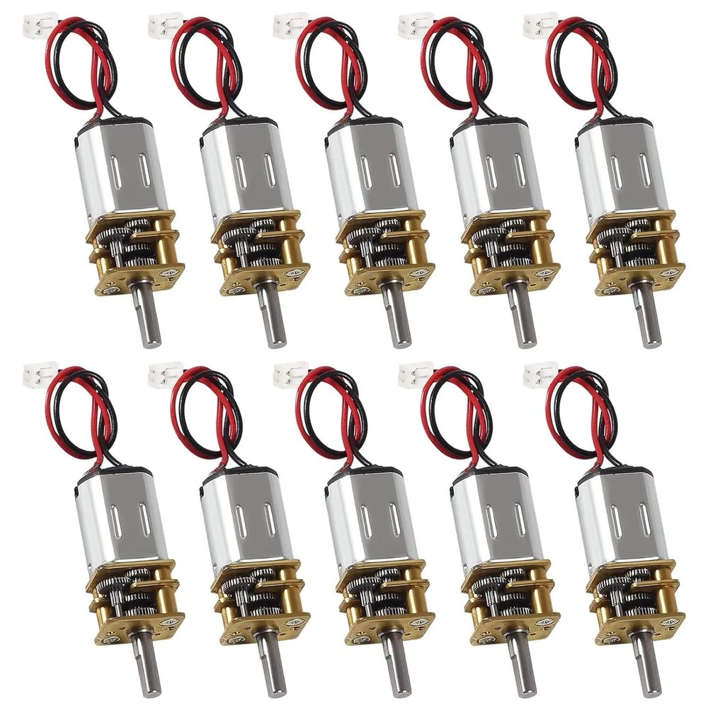 10pcs DC 3V-6V Mini N20 Gear Motor Slow Speed Full Metal Gearbox with Terminal for Smart Car DIY RC Toys