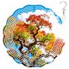 10-Inch Metal Wind Spinner Autumn Tree 3D Landscape Wind Spinner, Unique Metal Hanging Kinetic Wind Sculpture Ornament Yard Art Garden Patio Lawn Indoor Outdoor Decor view 1