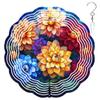 10-Inch Metal Wind Spinner Vibrant Dahlias 3D Floral Wind Spinner, Unique Metal Hanging Kinetic Wind Sculpture Ornament Gifts for Women Yard Art Garden Patio Lawn Indoor Outdoor Decor view 1