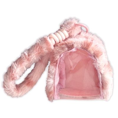 Fluffy Leopard Pattern Pain Pouch, 3.3 x 2.8 x 1.8 inches (8.5 x 7 x 4.5 cm), Pink