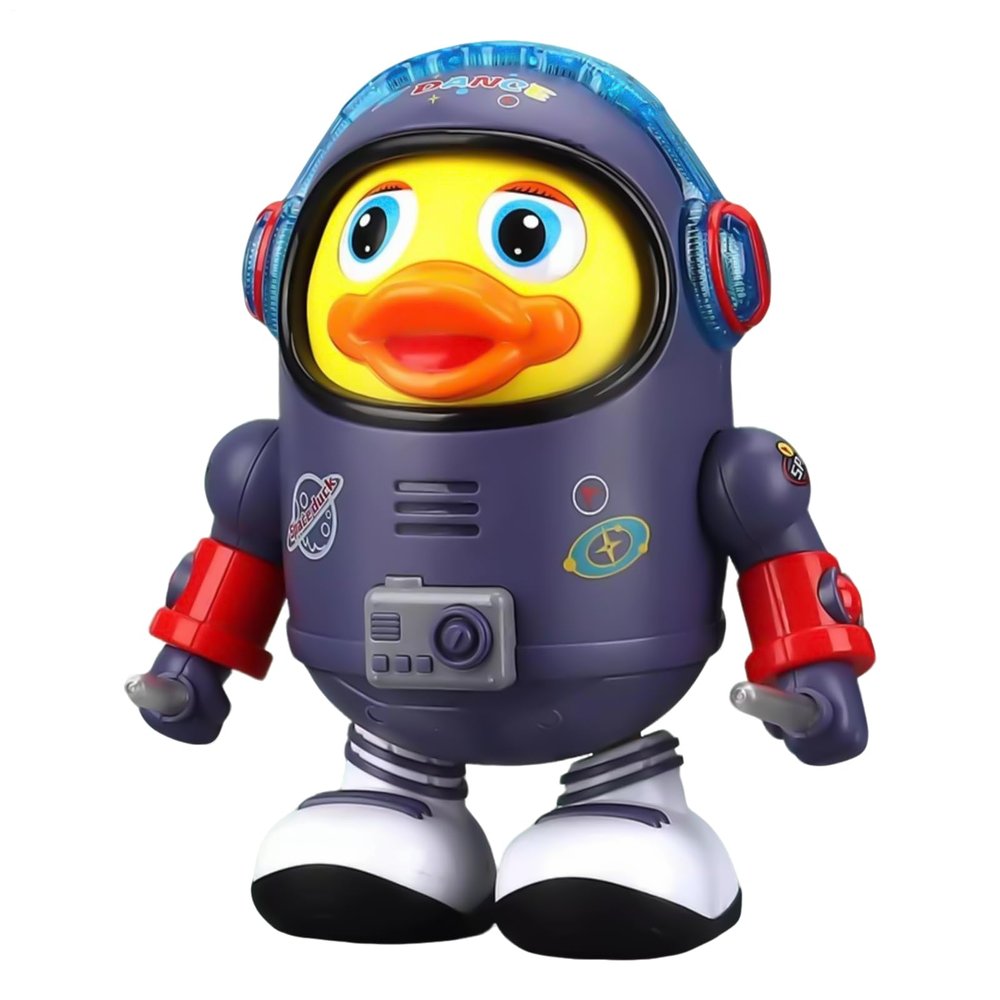 Dancing Space Duck - Colorful LED Lights Music Robot Toy, 3 Mode Interactive Figure, Kid Child Entertainment, Indoor Outdoor Playtime, Classroom Party Activity Fun, Safety Triple Function | for Family