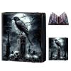 DISUOFEART 9 Pocket Trading Card Binder for Cards, PU Leather Collector Card Book Holder for MTG, TCG, Sports, Baseball, and Game Cards Storage Clipboard Album, Raven in Spooky Graveyard view 1
