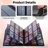 DISUOFEART 9 Pocket Trading Card Binder for Cards, PU Leather Collector Card Book Holder for MTG, TCG, Sports, Baseball, and Game Cards Storage Clipboard Album, Raven in Spooky Graveyard view 2