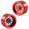 4PCS Aluminium 2.2" Beadlock Wheel Rim Offset -15mm/0.5mm Deep Dish Upgrades for 1/10th AXIAL Wraith,SCX10 TRX4 Gen8 SCX10-II AXI90046,SCX10-III RC Crawler Truck Car (Red) view 3
