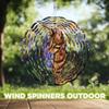 10-Inch Metal Wind Spinner Tabby Cat and Purple Irises 3D Pet Wind Spinner, Unique Metal Hanging Kinetic Wind Sculpture Ornament Gifts for Women Yard Art Garden Patio Lawn Indoor Outdoor Decor (1) view 4