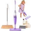 Kids Cleaning Toy Set,Purple Mini Spray Mop Montessori Toys Pretend Play Cleaning Tool for Toddlers with Spray Mop & Kids Broom Dustpan Set Cleaning Toys Gift for Toddlers Girls Boys Age 3+ view 1