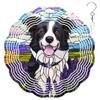 10-Inch Metal Wind Spinner Border Collie in Lavender Field 3D Dog Wind Spinner, Unique Metal Hanging Kinetic Wind Sculpture Ornament Yard Art Garden Patio Lawn Indoor Outdoor Decor (1) view 1